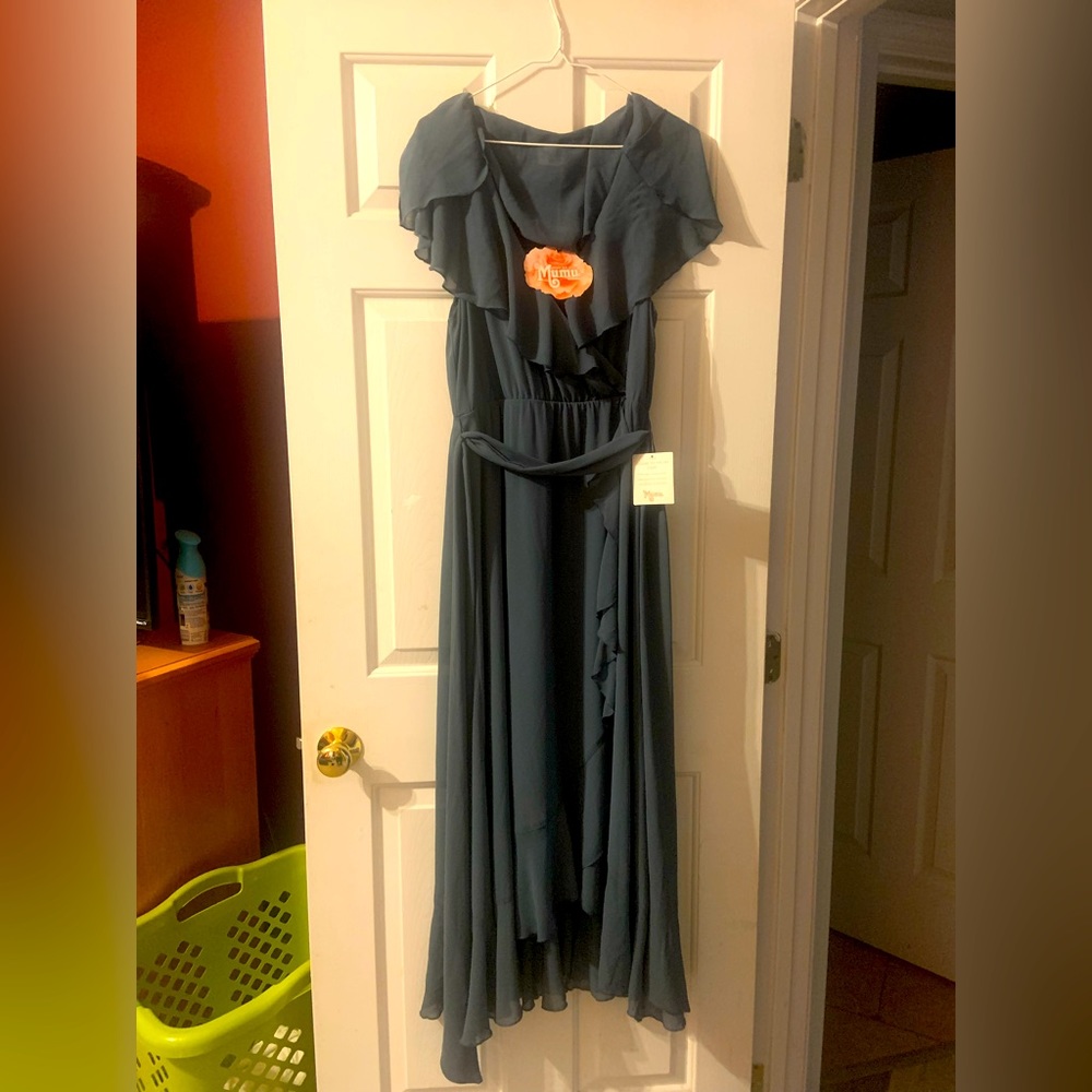 “Show me your mumu” formal dress never worn still with tags. Size large.